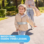 JXM Safety Waist Harness for Active Child, Hands Free Walking Leash with Lock for Autism, Secure Waist Belt for Special Needs, ADHD, Autistic Kids, Adjustable Elopement Tether with Key (Plus Size)
