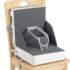 Portable Toddler Booster Seat for Dining Table, Adjustable Lightweight Toddler Chair for Travel, Compact Design, Easy to Clean (Grey)