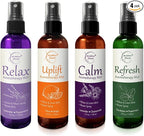 Aromatherapy Mist – Linen, Room & Pillow Spray, Set of 4 Natural Air Fresheners. Essential Oil Spray Variety Pack with Lavender, Chamomile, Eucalyptus, Peppermint & Citrus - Brookethorne Naturals