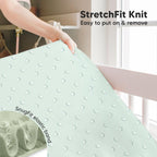 KeaBabies 2-Pack Baby Crib Sheets for Boys, Girls - 52x28 Viscose Derived from Bamboo Toddler Bed Sheets Neutral, Fitted Crib Mattress Cover for Standard Baby Bedding, Soft & Cozy (Lunaris)