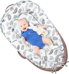 Baby Lounger Cover Only for Newborns, 100% Cotton Soft Portable Baby Nest Lounger Cover, Breathable Infant Lounger Replacement Cover, Lounger Pillow Cover Fit for Snuggle Me, Cover Only(Leaf Pattern)
