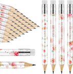 Tinlade 60 Pcs Bloom Floral Baby Shower Golf Pencils with Erasers Small Kids Sharpened Mini Pencils for School in Bloom Baby Shower Supplies