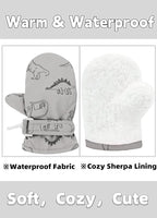 Toddler Gloves Kids Mittens Winter Warm Lined Fleece Gloves Waterproof Snow Baby Mitten for Boys Girls