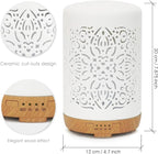 Earnest Living Smart Wifi Essential Oil Diffuser White Ceramic Diffuser 250 ml with Alexa Google Home App Phone Control LED and Auto Off Office Humidifier Aromatherapy Diffusers for Essential Oils
