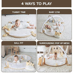6-in-1 XL Play Mat & Play Gym, Baby Gym, Baby Activity Gym, Sensory Exploration and Motor Skill Development Toys (Sand)