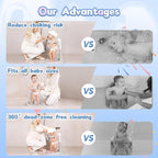 Baby Shower Stand, No-Assembly Baby Bath Stand with Enlarged Anti-Slip Base, Foldable Adjustable Toddler Shower Standing Support, Soporte para Bañera de Bebe, Ideal Gift for Infant 6–36 Months (Grey)