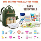 Baby Diaper Bag Backpack, Travel Diaper Bags for Girl Boy Large Capacity Baby Bag Backpack for Women Army Green