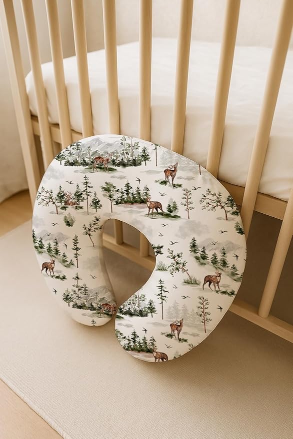 Nursing Pillow Covers 2 Pack, Breastfeeding Pillow Slipcovers Soft and Stretchy, Nursing Covers for Baby Girls Boys Newborn