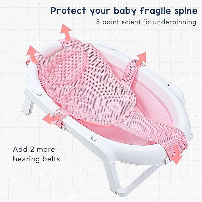 Universal Baby Bath Seat - Slip Proof and Detachable Bathtub Sling for Newborns and Infants, Sturdy Practical Bathtub Insert for Easy Bathing