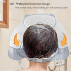 Baby Shower Cap Shield, Shower Cap for Kids, Visor Hat for Eye and Ear Protection for 0-9 Years Old Children, Cute diving goggle Shape Makes The Baby Bath More Fun (Grey)