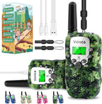 Vvinca Walkie Talkies for Kids Rechargeable 2 Pack, Army Toys for Boys Girls Ages 3-13 Outdoor Military Camping Toy, 3KM Long Range Walkie-Talkie 2 Way Radios 22 CH with Flashlight Birthday Gift