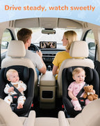 Dual Car Camera Baby Monitor with 6.9" Split Screen-1080P HD Carseat Camera for 2 kids with 360° Full Rotation-Night Vision, Auto-detail Enhancement, 2 Power Ways, Easy Install, for Twins & Siblings