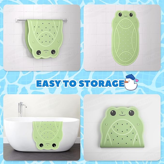 UNEEDE Kids Bathtub Mat Non Slip Shower Mat for Toddlers, Washable Anti Slip Tub Surface, Soft Rubber Mat for Bathtub Shower, Waterproof Bathtub Essentials for Children