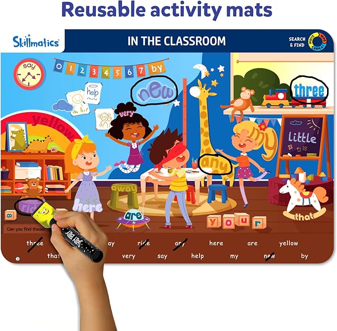 Skillmatics Search and Find Sight Words Educational Game - Reusable Preschool Learning Activities, Perfect for Toddlers & Kids Who Love Toys, Builds Vocabulary, Gifts for Ages 4, 5, 6, 7
