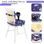 Toddler Booster Seat for Dining Table, Dinosaur Booster Seat for Table with Backrest and Adjustable Seat Belts Non-Slip Bottom Portable Booster Seat Increasing Cushion for Kid Baby Eating Travel Home