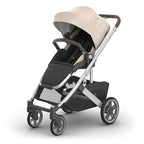 UPPAbaby Cruz V3 Stroller - from Birth + Car Seat Compatible - Full-Size, Reversible Seat - Infant Insert, Bug and Rain Shields Included - Declan (Oat Mélange/Silver Frame/Chestnut Leather)