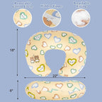 Nursing Pillow & Breastfeeding Pillow – Ergonomic C-Shape for Breastfeeding & Bottle Feeding, Standard Size Breathable with Washable Cover, Hypoallergenic,Tummy Time & Sitting Support (0-18 Months)