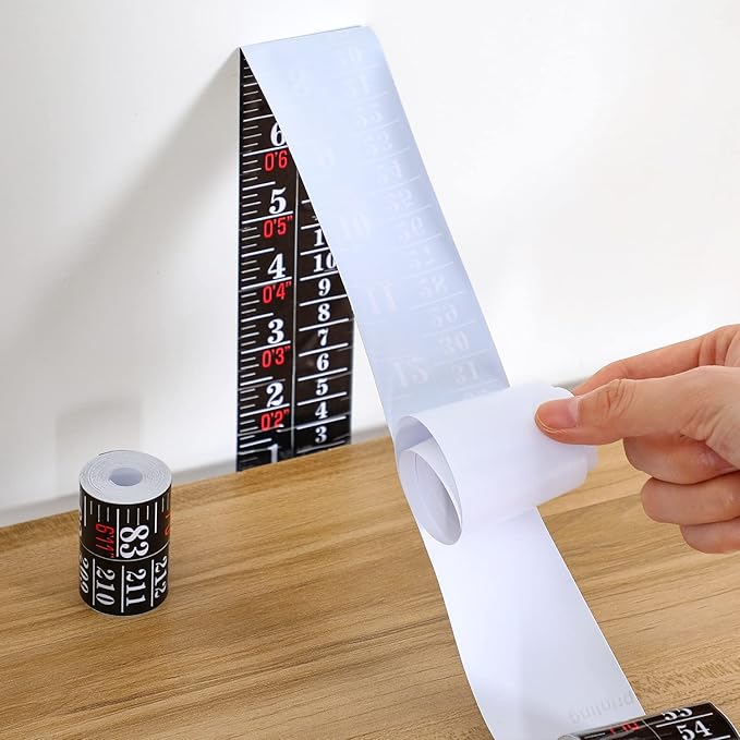 Tatuo Growth Chart Wall Labels Height Indicator Tape Ruler Growth Chart Decor Height Indicator Adhesive Ruler for Home Room Measuring (Black)