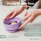 WeeSprout Suction Bowls for Baby & Toddlers (Set of 2) - 100% Silicone w/Plastic Lid - Leak Proof Feeding Supplies - Dishwasher & Microwave Safe Infant Dinnerware w/Extra Strong Base