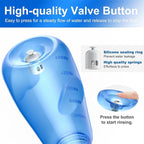 Neti Pot Sinus Rinse Bottle Nose Wash Cleaner Pressure Rinse Nasal Irrigation for Adult & Kid BPA Free 300 ML with 30 Nasal Wash Salt Packets and Sticker Thermometer(Blue)