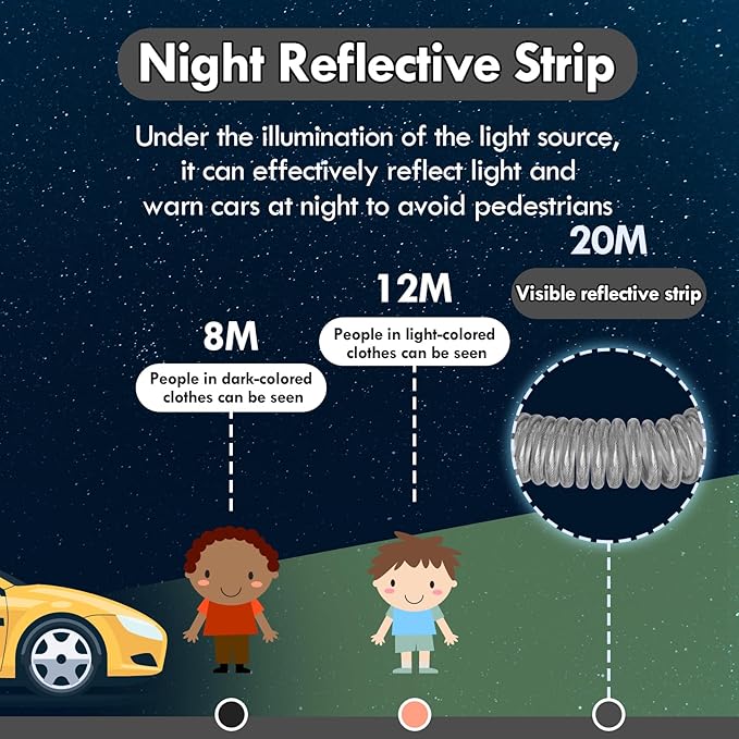 Lehoo Castle Toddler Leash Wrist, 4.9ft Kid Leash Wrist with Induction Lock, Anti Lost Wrist Link for Toddlers, Reflective Leash for Kids, Child Leashes for Toddlers (Grey)