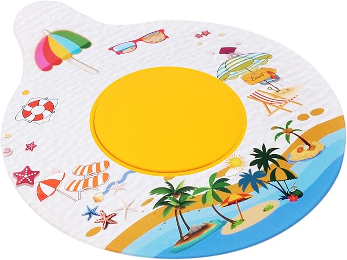 Bathtub Drain Stopper, Silicone Tub Stopper Plug, Universal Bath Drain Cover, Beautiful Coral Reef Illustration, Kids Tots Babies Gift (White)