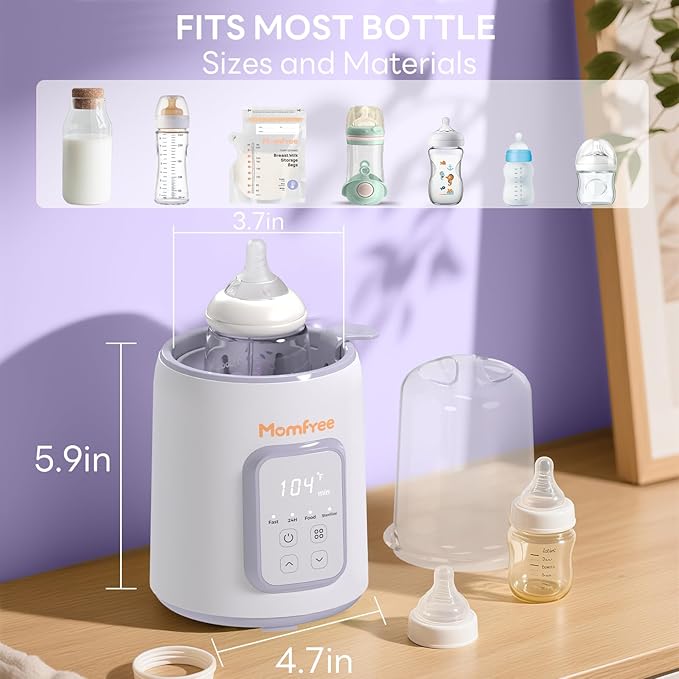 Bottle Warmer, 8-in-1 Fast Baby Bottle Warmer for Breastmilk and Formula,Milk Warmer with Accurate Temperature Control and Automatic Shut-Off,Multifunctional Bottle Warmers for All Bottles (Purple)