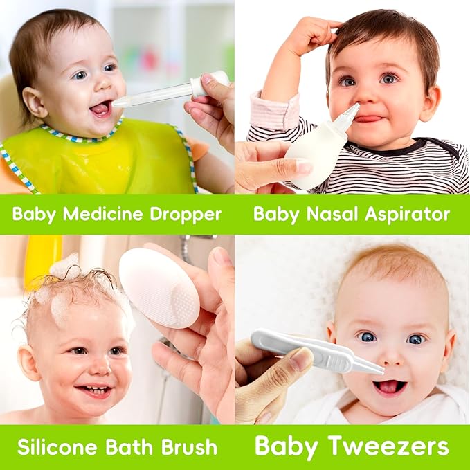 Baby Healthcare and Grooming Kit, Portable Baby Safety Care Set, Baby Essentials kit for Newborn(Grey White 13 in 1)
