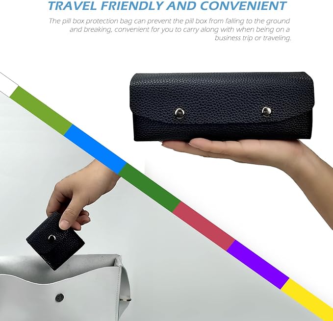 VOFOON Travel Pill Organizer 4 Times a Day, Weekly Pill Box 4X a Day Medicine Organizer Pill Case for Vitamins Medicine Fish Oils Supplements