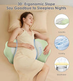 Pregnancy Pillows for Sleeping, Memory Foam Maternity Pillow Support for Back Belly HIPS, Adjustable Travel Wedge Pillow for Pregnant Women, Side Sleeping Pregnant Pillows with Cooling Pillowcase