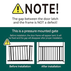 Mom's Choice Award Winner-BABELIO 26-40 Inch Metal Baby Gate with Wood Pattern, Easy Install Pressure Mounted Dog Gate, Ideal for Stairs and Doorways, with Wall Protectors and Extension Kits