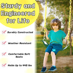 Swing Set for Kids with Chain-Play Swing for Adults with Stainless Steel Mental Taiangle Ring-Suitable for Family Backyard-Play Swing Set (AB010002-6)