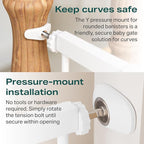 Cumbor 29.7-57" Extra Wide Baby Gate for Stairs, Mom's Choice Awards Winner-Dog Gate for Doorways, Pressure Mounted Walk Through Safety Child Gate for Kids Toddler, Tall Pet Puppy Fence Gate, White