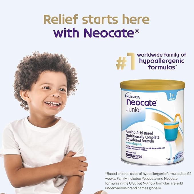 Neocate Junior Unflavored, 1+ years, 14.1 oz (Pack of 4)