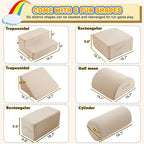 jela Foam Blocks 6Pcs Soft Play Equipment Luxury Miss Fabric, Toddler Climbing Toys Indoor Soft Play Climbing for Toddlers, Lightweight Climbing Blocks for Babies, Kids, Climb and Crawl Foam Playset