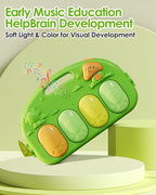 dearlomum Baby Play Mat Gym, Funny Play Piano Tummy Time Activity Mat with 5 Infant Sensory Toys, Music and Lights, Boy & Girl Gifts for Newborns 0 to 3 6 9 12 Months (Green)