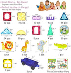 Jasonwell Magnetic Tiles Kids Magnetic Blocks 110PCS Building Sets 3D Magnet Tile Building Blocks Toy Construction Educational STEM Toys Gifts for Toddlers Boys Girls 3 4 5 6 7 8 9 10 + Year Old