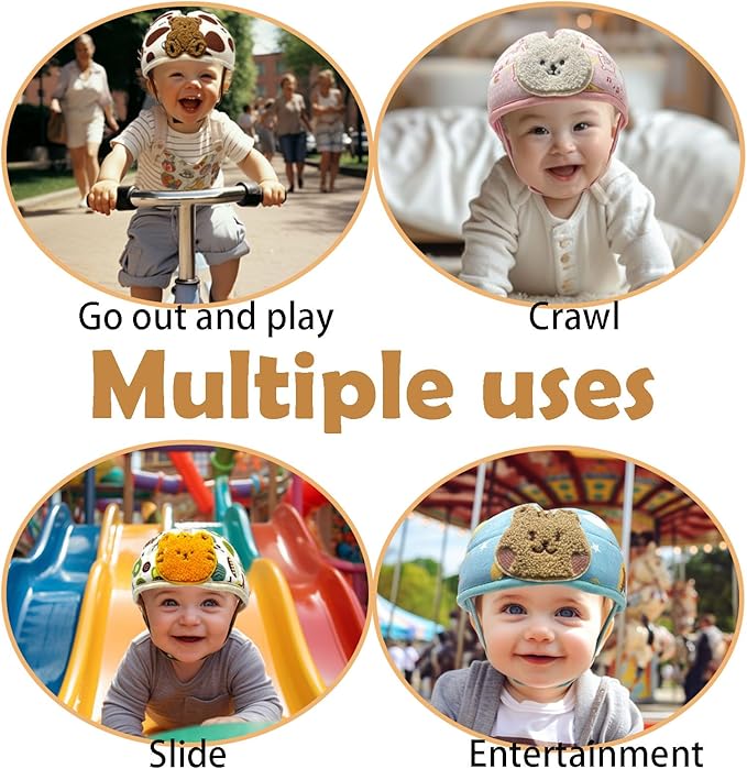 Baby Helmet for Crawing Walking,Soft Infant Safety Helmet,Baby Helmet 1-2 Years for Anti-Fall Head Protector,Adjustable, Breathable