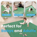 1.3" Thick Baby Play Mat for Floor, 28x72 Foam Tummy Time Mat, Padded Support Soft Plush Bedside Rugs for Infant Kids Toddler Crawling Kick Activity (Emerald)