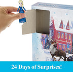 Mattel Disney Frozen Toys, Anna & Elsa Small Doll Advent Calendar with 2 Friend Figures, Moldable Sand & 24 Play Pieces, Inspired by Olaf’s Frozen Adventure
