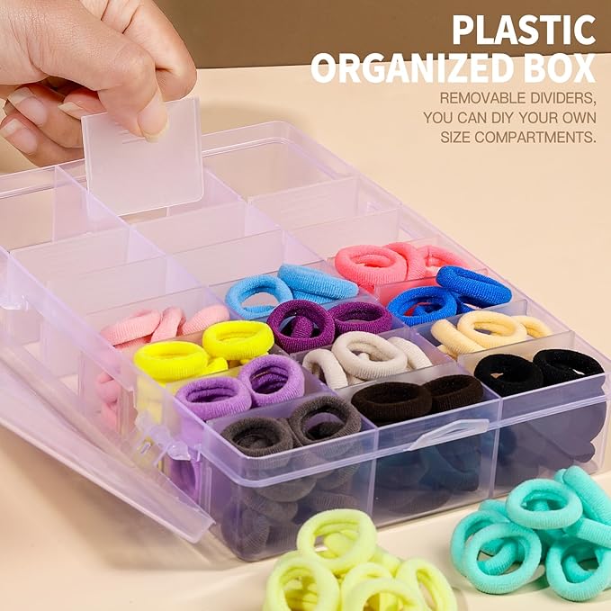 YGDZ Baby Hair Ties, 280 PCS Cotton Toddler Hair Ties, Seamless Soft Small Elastics Hair Bands with Organizer Box, Hair Accessories for Girls, Toddler, Kids, Mini Ponytail Holders…