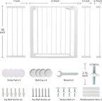 Mumeasy Baby Gate Extra Wide, 29.5"- 51.5" Pressure Mounted Dog Gate with Walk Through Door, Auto Close Pet Gate for Stairs,Doorways,House