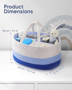 Maliton Baby Diaper Caddy Organizer, Cotton Rope Diaper Caddy Basket, Large Storage Basket for Newborn Boys and Girls, Gift for Baby Shower List, Newborn Essentials