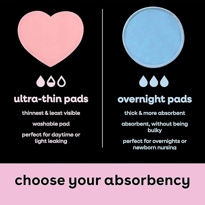 Bamboobies Overnight Nursing Pads, Ultra-Soft Velour, Reusable and Washable for Nightly Use, Leak-Proof Pads for Breastfeeding, 8 Pads