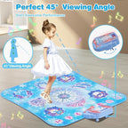 Dance Mat for 3-12 Year Old Girls, Frozen Toys Electronic Dance Pad with 8 Button & Wireless Bluetooth, Music Game Birthday for Kids Ages 3 4 5 6 7 8 9 10+