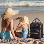 Diaper Bag Backpack for Women with Changing Pad, Baby Bag with Insulated Pockets Multifunctional Diaper Bags For Baby Girl Boy Waterproof Baby Bags For Boys Girls Maternity Bag Black