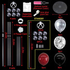 TONIFUL 4 Set Burgundy Red Black Silver Balloon Stand Centerpiece Table Decorations for Graduation Decoration 2025,Christmas Party Decoration,Halloween,New Year's Eve,Anniversary,Birthday Decorations