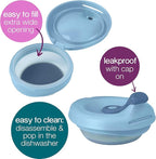 b.box Fill + Feed (Lullaby Blue) | Reusable Baby Food Pouch | For Babies & Toddlers 4m+ | Silicone/Nylon Pouch, BPA-Free Lid | Dishwasher & Microwave Safe | 110mL (3.7oz, ½ Cup) Capacity