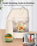 Baby Food Maker, 9 in 1 Glass Baby Food Processor Steamer Puree Blender with 6 Blades, One Step Cook Grinding, Touch Screen Control, Multifunctional Blender with 24h Timer, Dishwasher Safe