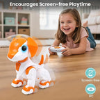 Remote Control Robot Toys Dog for Kids Age 3-8, RC Smart Walking Electronic Pet Dog Toy with Light Eyes, Dancing and Music, Gift Ideas for Toddler Boys and Girls 4 5 6 7 Year Old